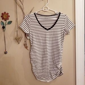 Black & White Striped Maternity T